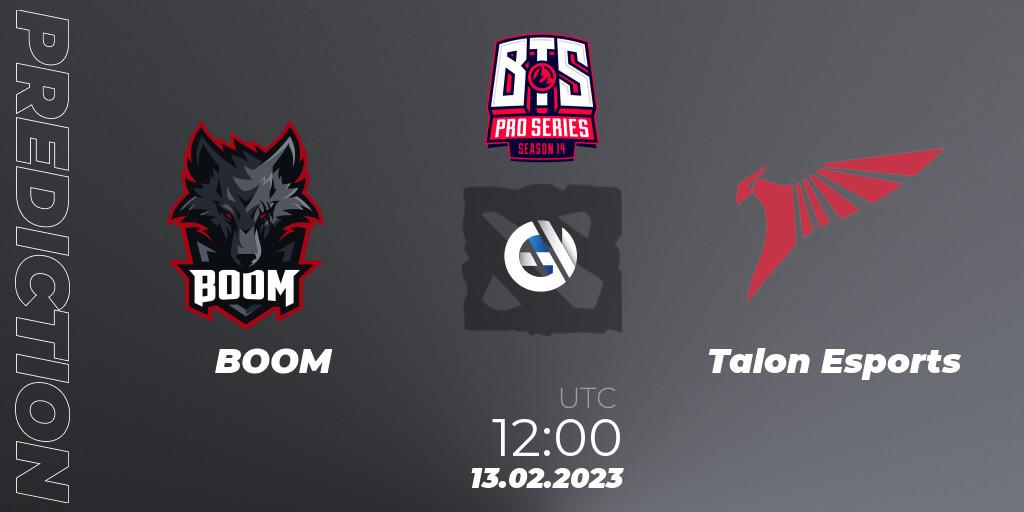 Prognoza BOOM - Talon Esports. 12.02.2023 at 09:00, Dota 2, BTS Pro Series Season 14: Southeast Asia