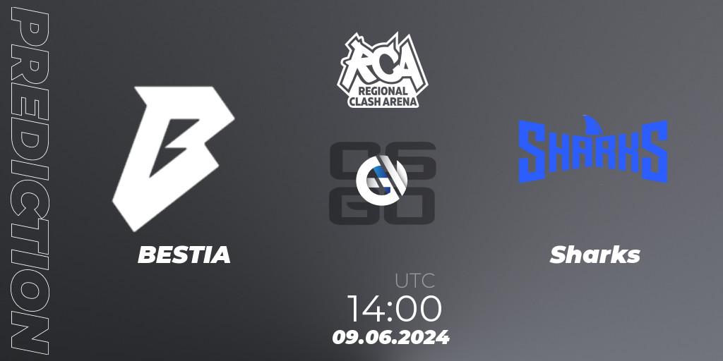 Prognoza BESTIA - Sharks. 09.06.2024 at 14:00, Counter-Strike (CS2), Regional Clash Arena South America