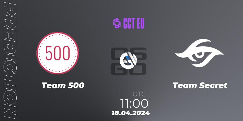 Prognoza Team 500 - Team Secret. 18.04.24, CS2 (CS:GO), CCT Season 2 Europe Series 1 Closed Qualifier