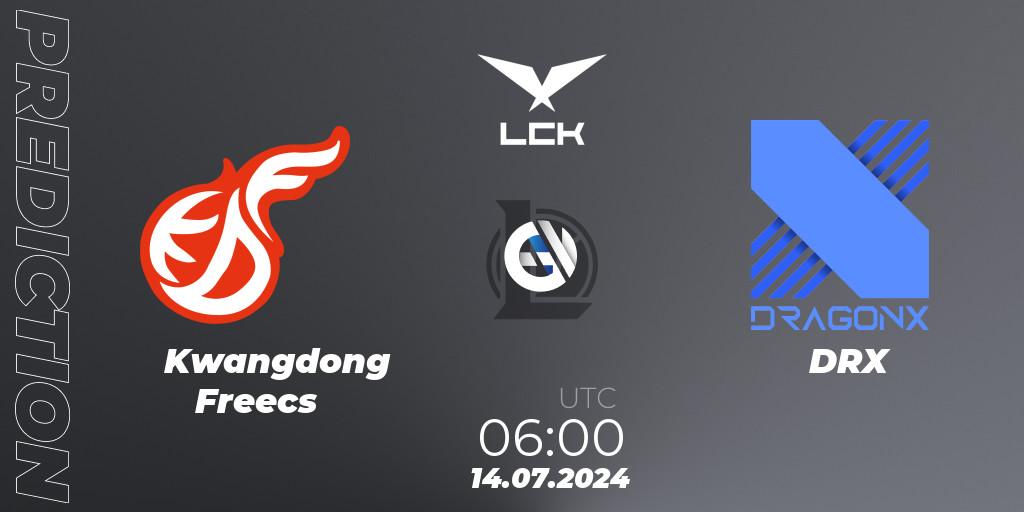 Prognoza Kwangdong Freecs - DRX. 14.07.2024 at 06:00, LoL, LCK Summer 2024 Group Stage