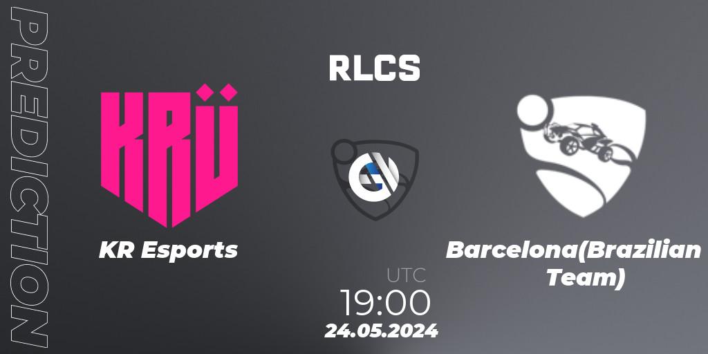 Prognoza KRÜ Esports - Barcelona(Brazilian Team). 24.05.2024 at 19:00, Rocket League, RLCS 2024 - Major 2: SAM Open Qualifier 6