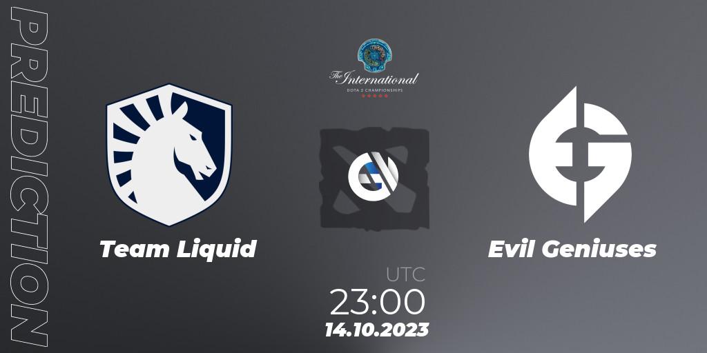 Prognoza Team Liquid - Evil Geniuses. 14.10.23, Dota 2, The International 2023 - Group Stage