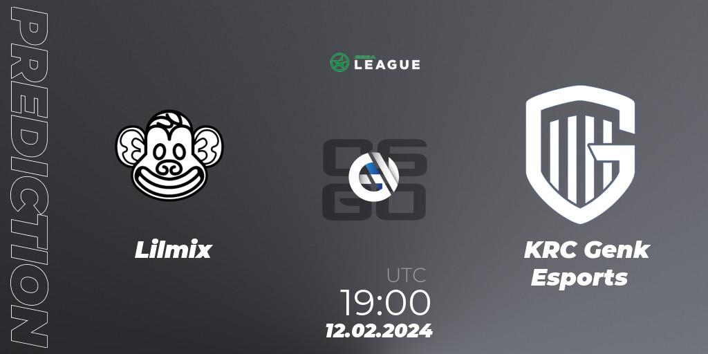 Prognoza Lilmix - KRC Genk Esports. 12.02.24, CS2 (CS:GO), ESEA Season 48: Advanced Division - Europe