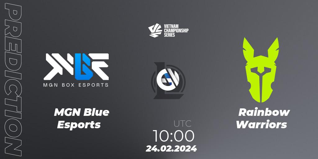 Prognoza MGN Blue Esports - Rainbow Warriors. 24.02.2024 at 10:00, LoL, VCS Dawn 2024 - Group Stage