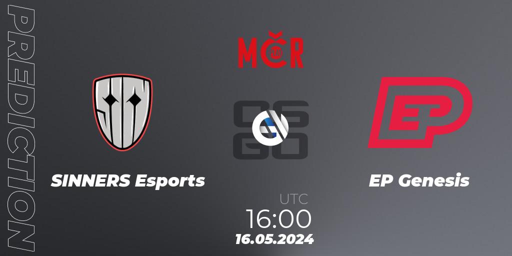 Prognoza SINNERS Esports - EP Genesis. 16.05.2024 at 16:00, Counter-Strike (CS2), Tipsport Cup Spring 2024: Online Stage