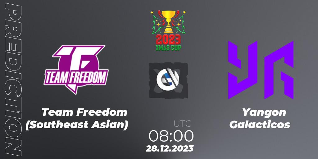 Prognoza Team Freedom (Southeast Asian) - Yangon Galacticos. 28.12.2023 at 08:05, Dota 2, Xmas Cup 2023