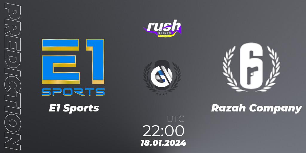 Prognoza E1 Sports - Razah Company. 18.01.2024 at 22:00, Rainbow Six, RUSH SERIES Summer