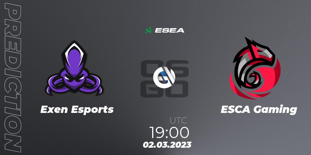 Prognoza Exen Esports - Haspers Team. 02.03.2023 at 19:00, Counter-Strike (CS2), ESEA Season 44: Advanced Division - Europe
