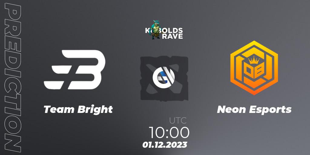 Prognoza Team Bright - Neon Esports. 01.12.2023 at 11:00, Dota 2, Kobolds Rave