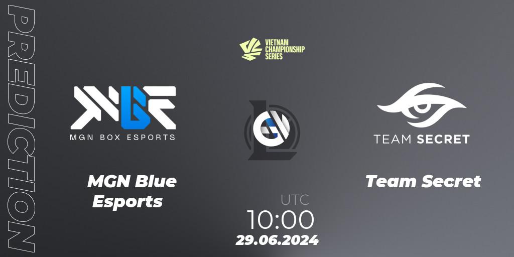 Prognoza MGN Blue Esports - Team Secret. 25.07.2024 at 10:00, LoL, VCS Summer 2024 - Group Stage