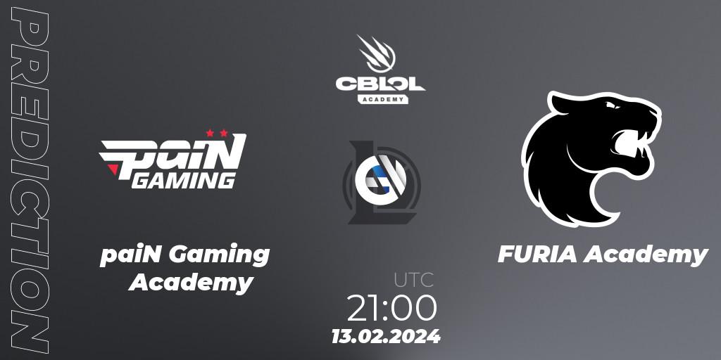 Prognoza paiN Gaming Academy - FURIA Academy. 13.02.2024 at 21:00, LoL, CBLOL Academy Split 1 2024