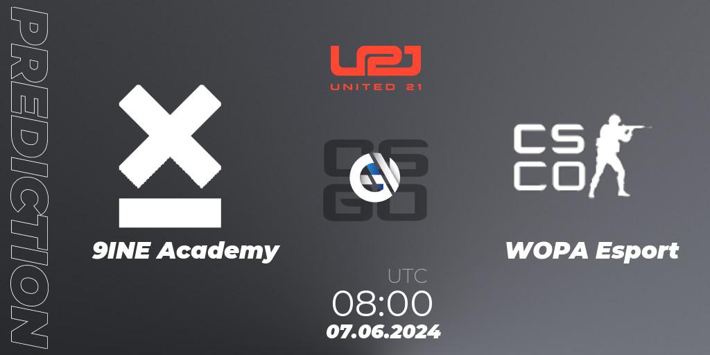 Prognoza 9INE Academy - WOPA Esport. 07.06.2024 at 08:00, Counter-Strike (CS2), United21 Season 16