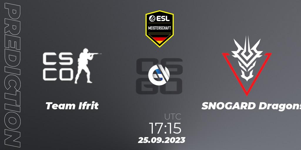 Prognoza Team Ifrit - SNOGARD Dragons. 25.09.23, CS2 (CS:GO), ESL Meisterschaft: Autumn 2023