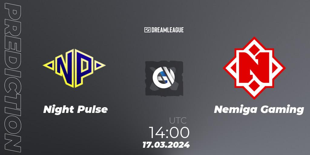 Prognoza Night Pulse - Nemiga Gaming. 17.03.2024 at 14:00, Dota 2, DreamLeague Season 23: Eastern Europe Open Qualifier #1