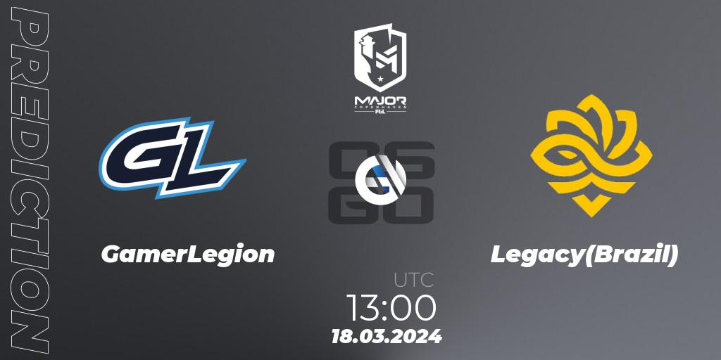 Prognoza GamerLegion - Legacy(Brazil). 18.03.24, CS2 (CS:GO), PGL CS2 Major Copenhagen 2024 Challengers Stage