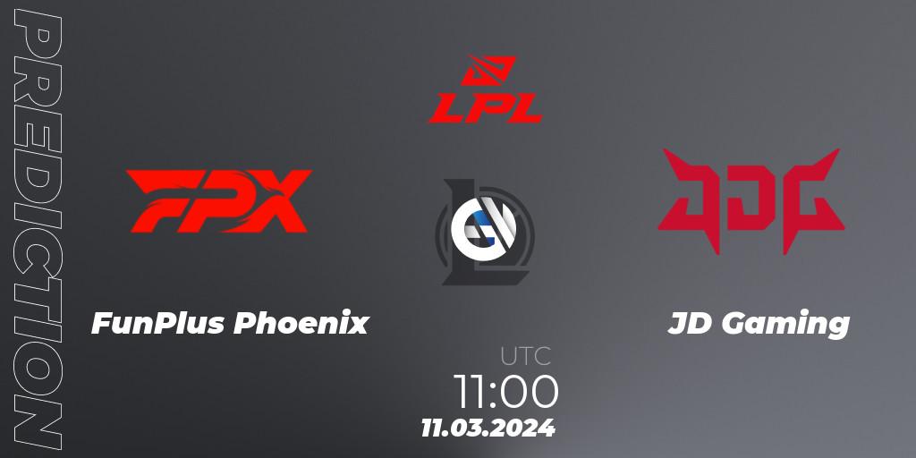 Prognoza FunPlus Phoenix - JD Gaming. 11.03.24, LoL, LPL Spring 2024 - Group Stage
