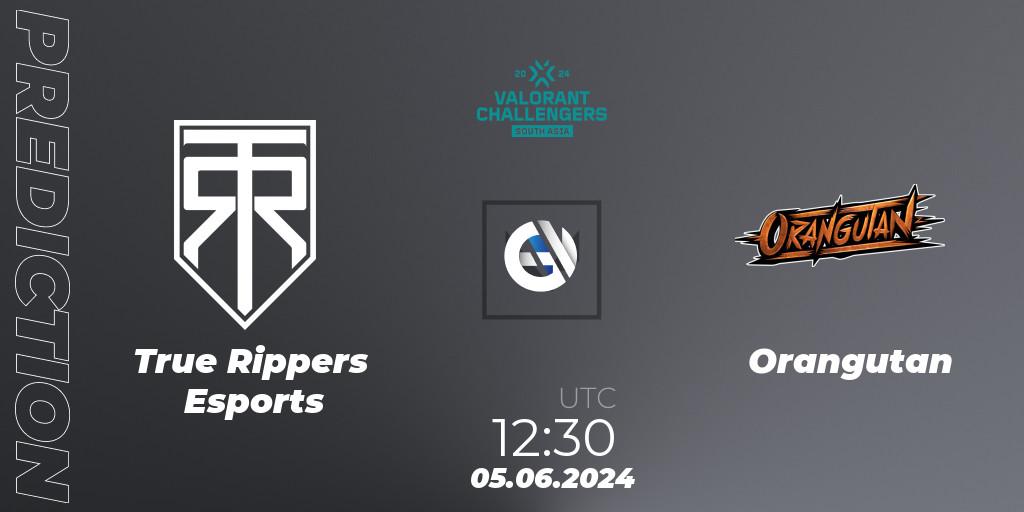 Prognoza True Rippers Esports - Orangutan. 05.06.2024 at 12:30, VALORANT, VALORANT Challengers 2024: South Asia - Split 2