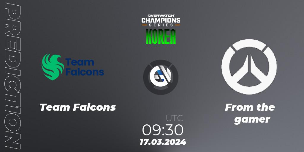 Prognoza Team Falcons - From The Gamer. 29.03.2024 at 11:00, Overwatch, Overwatch Champions Series 2024 - Stage 1 Korea