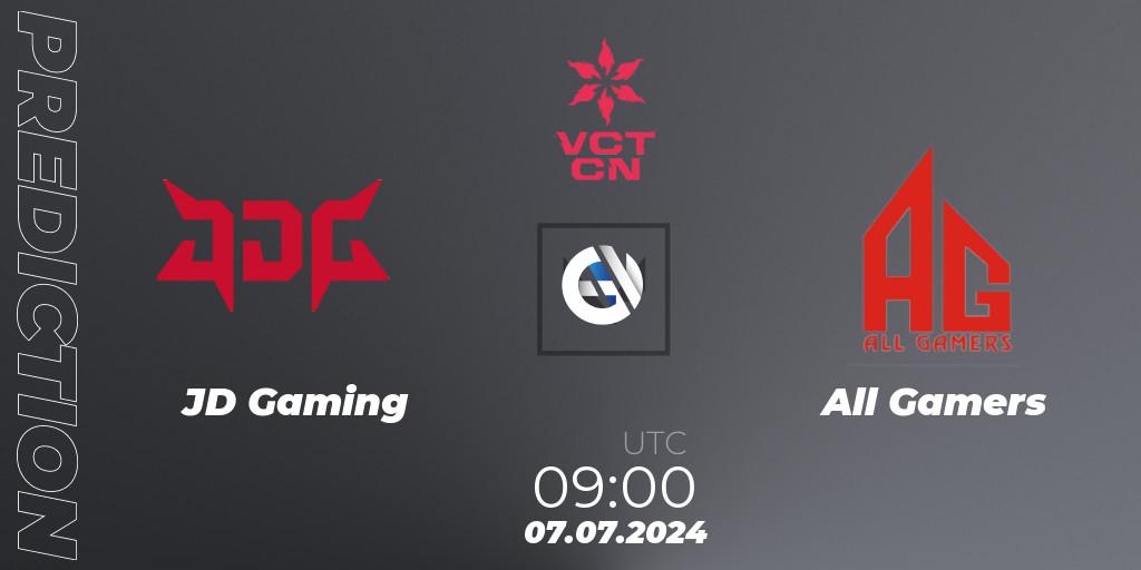 Prognoza JD Gaming - All Gamers. 07.07.2024 at 09:00, VALORANT, VALORANT Champions Tour China 2024: Stage 2 - Group Stage