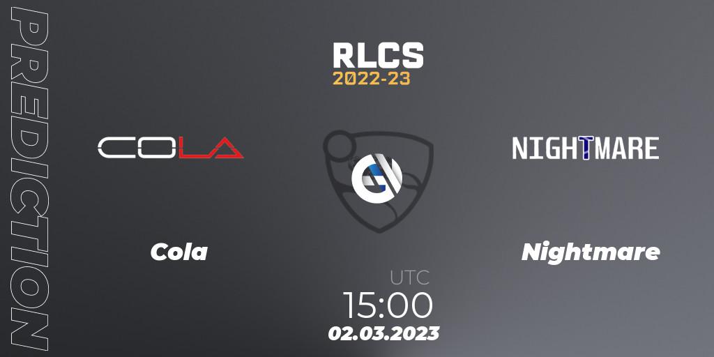Prognoza Cola - Nightmare. 02.03.2023 at 15:00, Rocket League, RLCS 2022-23 - Winter: Middle East and North Africa Regional 3 - Winter Invitational