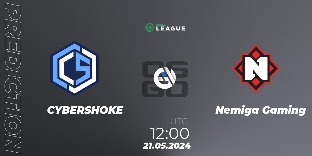 Prognoza CYBERSHOKE - Nemiga Gaming. 21.05.2024 at 12:00, Counter-Strike (CS2), ESEA Season 49: Advanced Division - Europe