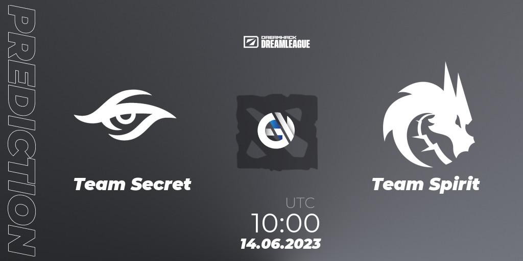 Prognoza Team Secret - Team Spirit. 14.06.2023 at 09:55, Dota 2, DreamLeague Season 20 - Group Stage 1