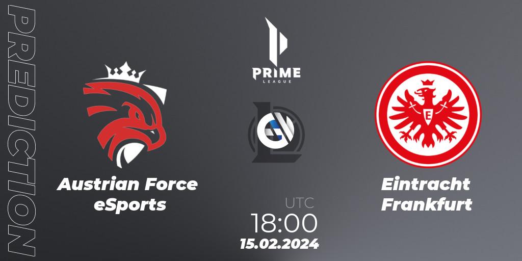 Prognoza Austrian Force eSports - Eintracht Frankfurt. 15.02.24, LoL, Prime League Spring 2024 - Group Stage