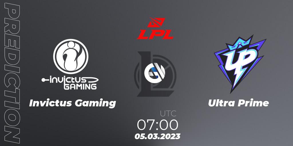 Prognoza Invictus Gaming - Ultra Prime. 05.03.2023 at 07:00, LoL, LPL Spring 2023 - Group Stage