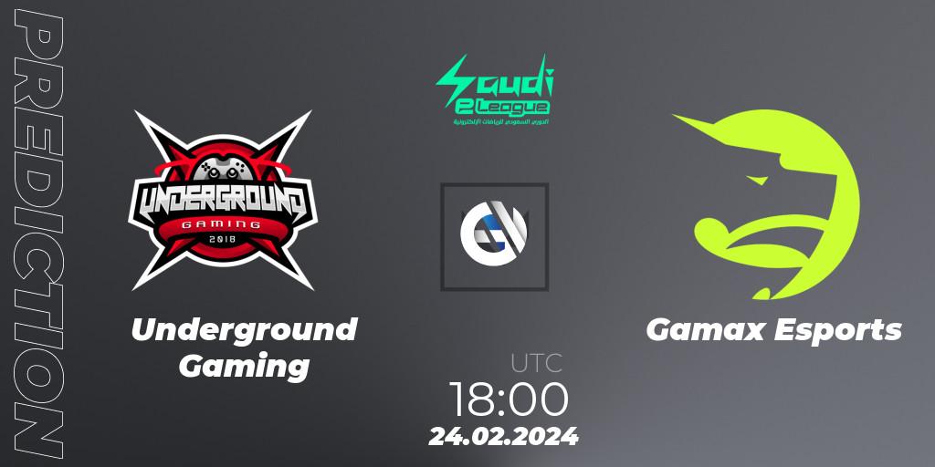 Prognoza Underground Gaming - Gamax Esports. 24.02.2024 at 18:00, VALORANT, Saudi eLeague 2024: Major 1