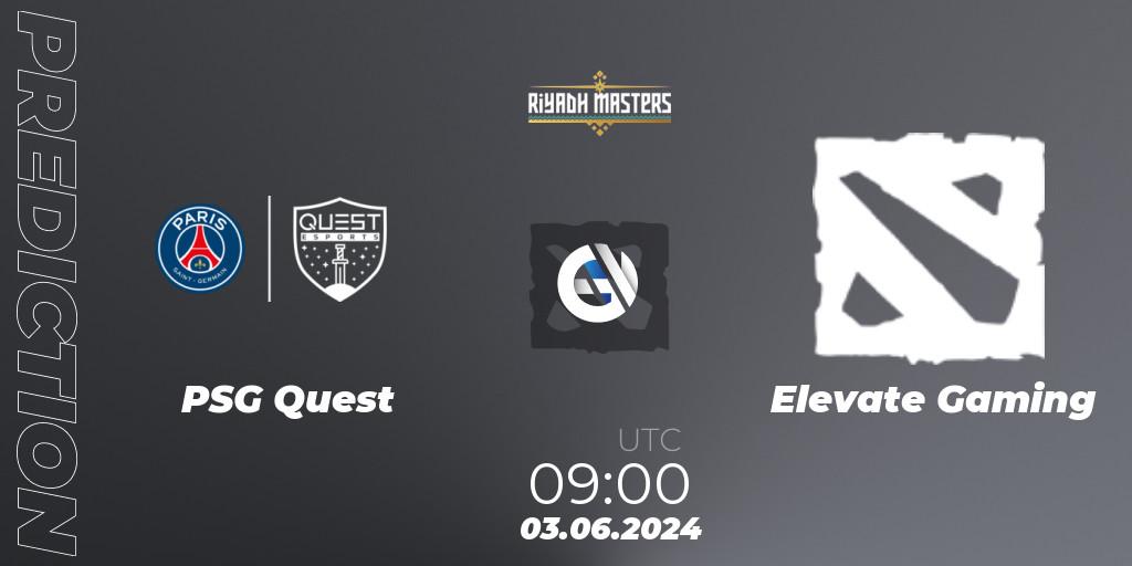 Prognoza PSG Quest - Elevate Gaming. 03.06.2024 at 09:00, Dota 2, Riyadh Masters 2024: MENA Closed Qualifier