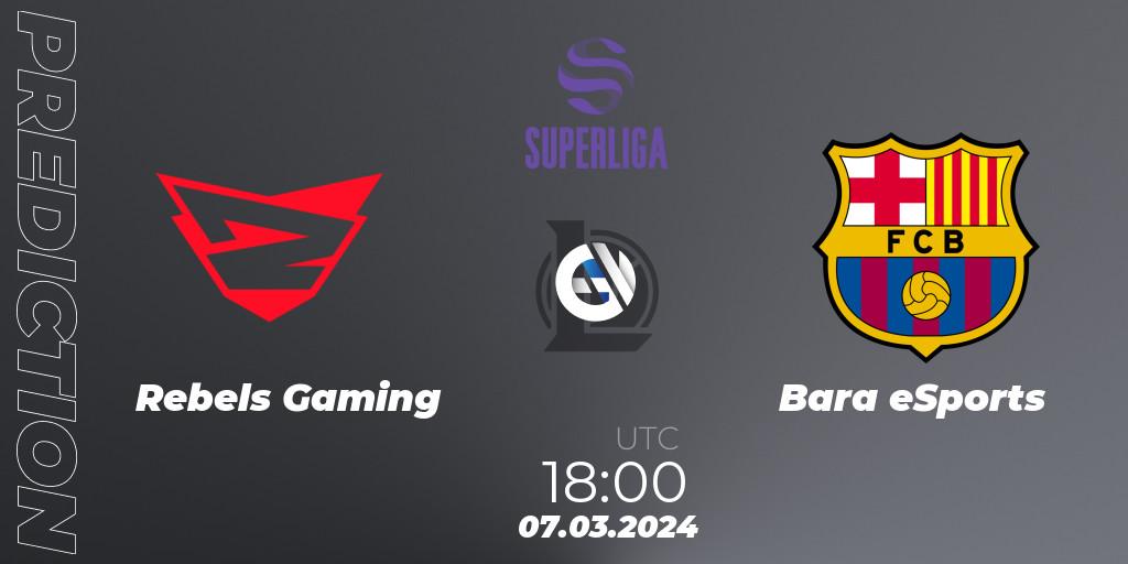 Prognoza Rebels Gaming - Barça eSports. 07.03.2024 at 18:00, LoL, Superliga Spring 2024 - Group Stage