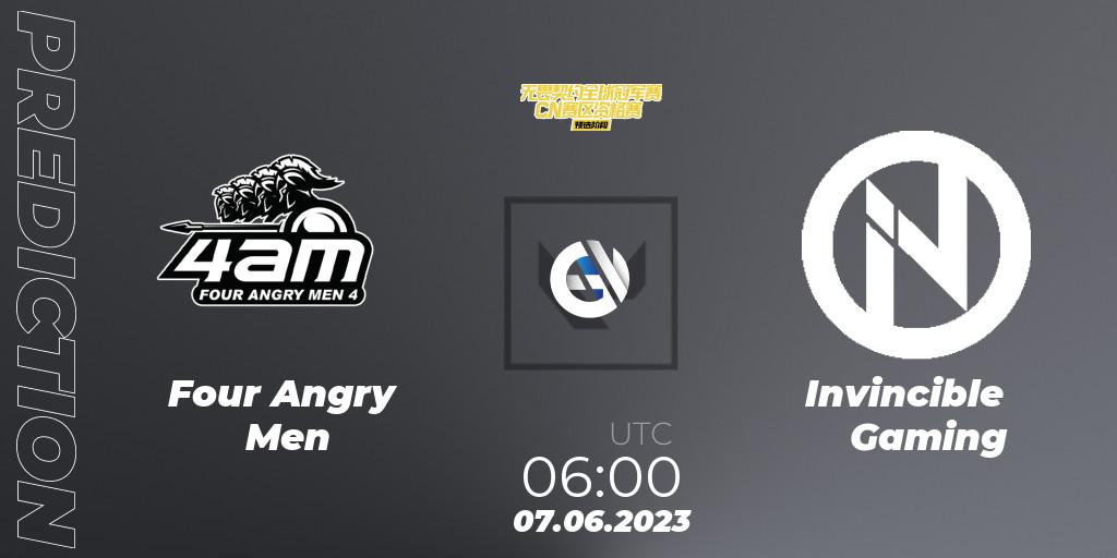 Prognoza Four Angry Men - Invincible Gaming. 07.06.23, VALORANT, VALORANT Champions Tour 2023: China Preliminaries