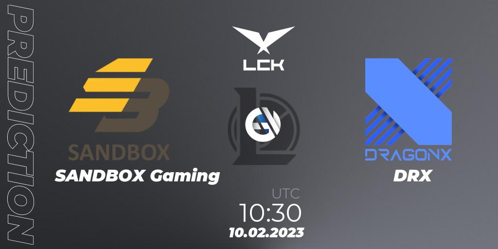 Prognoza SANDBOX Gaming - DRX. 10.02.23, LoL, LCK Spring 2023 - Group Stage