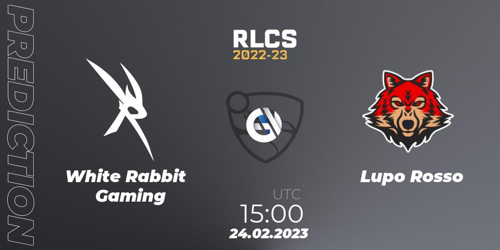 Prognoza White Rabbit Gaming - Lupo Rosso. 24.02.2023 at 15:00, Rocket League, RLCS 2022-23 - Winter: Sub-Saharan Africa Regional 3 - Winter Invitational