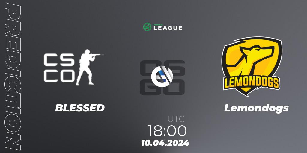 Prognoza BLESSED - Lemondogs. 10.04.2024 at 18:00, Counter-Strike (CS2), ESEA Season 49: Advanced Division - Europe