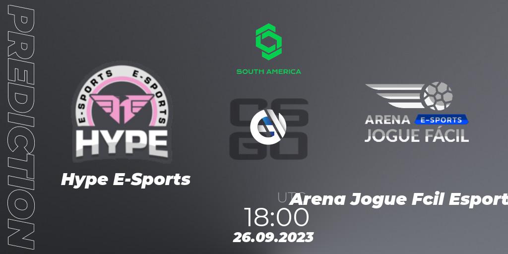 Prognoza Hype E-Sports - Arena Jogue Fácil Esports. 26.09.2023 at 18:00, Counter-Strike (CS2), CCT South America Series #12: Closed Qualifier