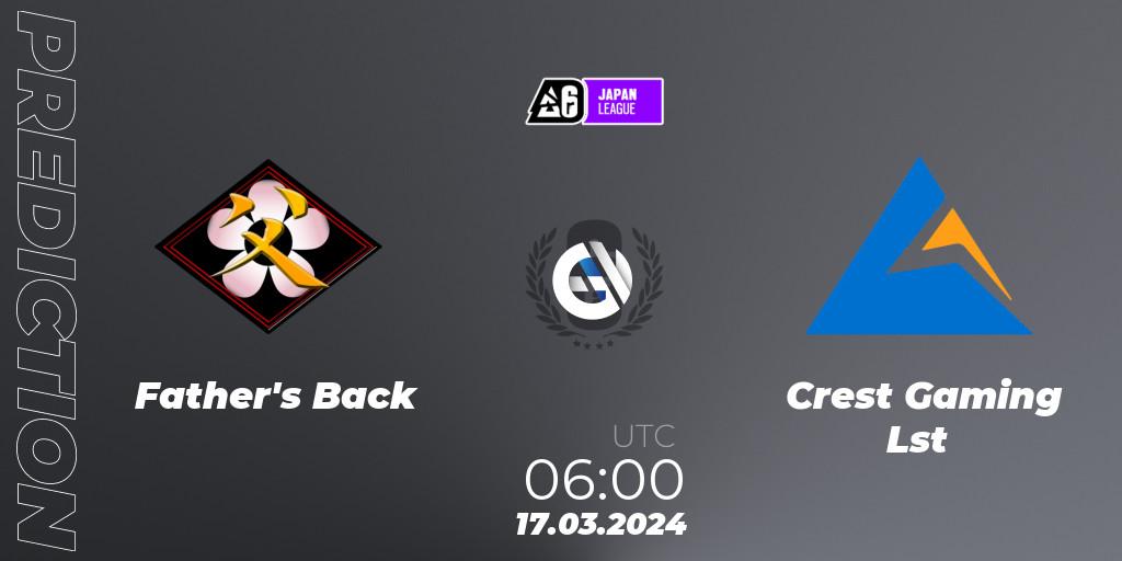 Prognoza Father's Back - Crest Gaming Lst. 17.03.2024 at 06:00, Rainbow Six, Japan League 2024 - Stage 1