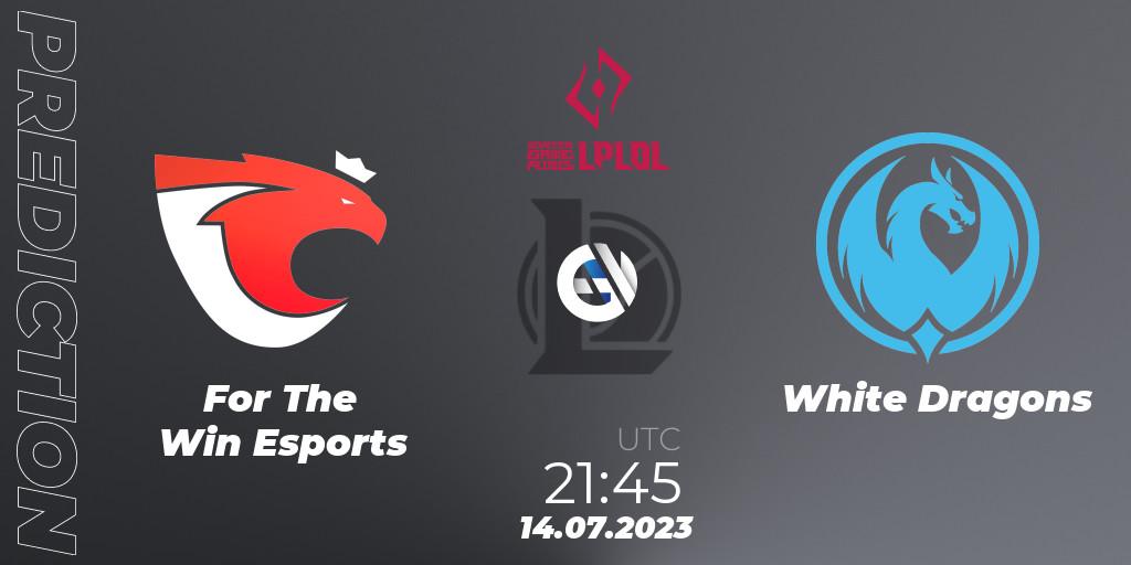 Prognoza For The Win Esports - White Dragons. 14.07.23, LoL, LPLOL Split 2 2023 - Group Stage