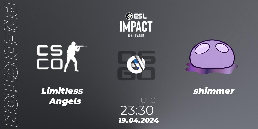 Prognoza Limitless Angels - shimmer. 19.04.24, CS2 (CS:GO), ESL Impact League Season 5: North America