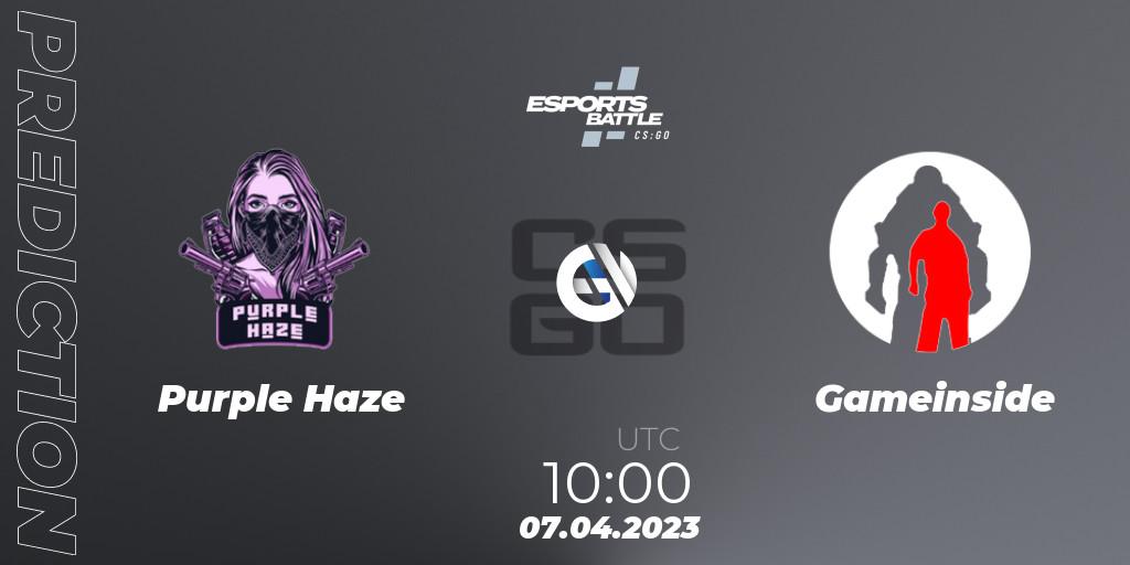 Prognoza Purple Haze - Gameinside. 07.04.2023 at 10:00, Counter-Strike (CS2), ESportsBattle Season 15