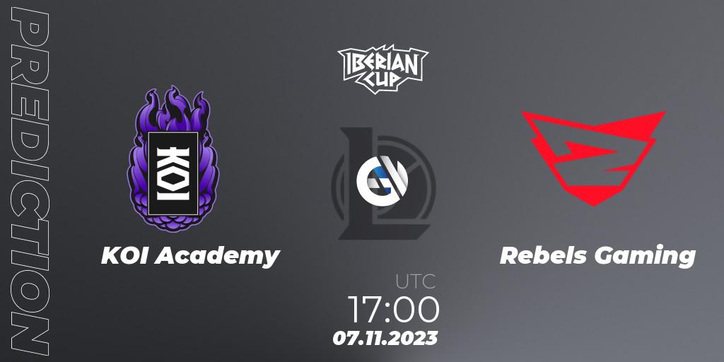 Prognoza KOI Academy - Rebels Gaming. 07.11.2023 at 17:00, LoL, Iberian Cup 2023