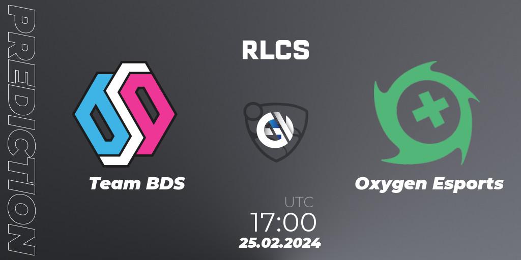 Prognoza Team BDS - Oxygen Esports. 25.02.2024 at 17:00, Rocket League, RLCS 2024 - Major 1: Europe Open Qualifier 2