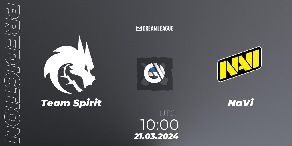 Prognoza Team Spirit - NaVi. 21.03.24, Dota 2, DreamLeague Season 23: Eastern Europe Closed Qualifier