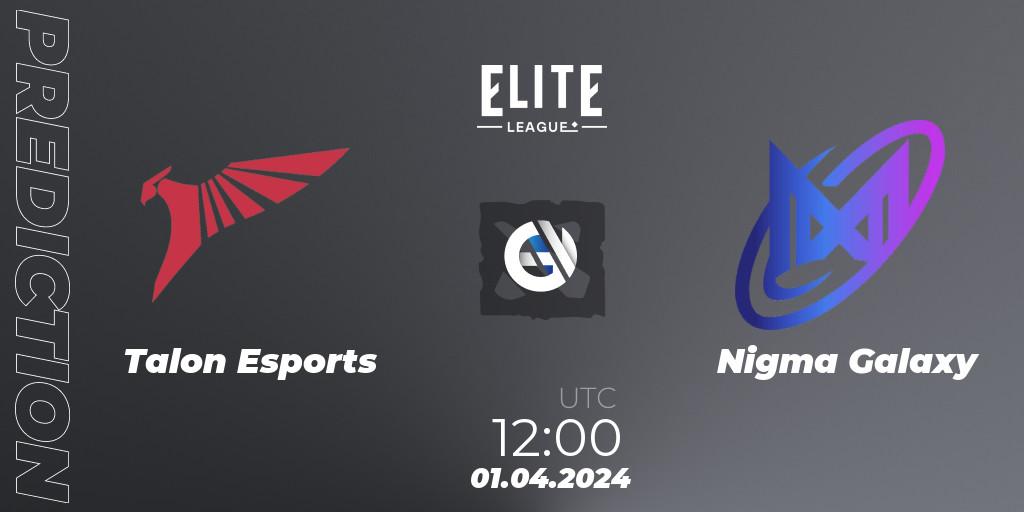 Prognoza Talon Esports - Nigma Galaxy. 01.04.2024 at 11:30, Dota 2, Elite League: Swiss Stage