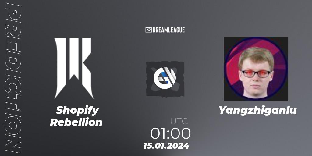 Prognoza Shopify Rebellion - Yangzhiganlu. 15.01.2024 at 01:02, Dota 2, DreamLeague Season 22: North America Closed Qualifier