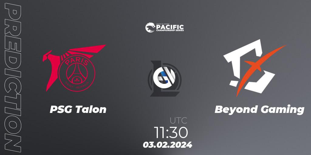 Prognoza PSG Talon - Beyond Gaming. 03.02.2024 at 11:30, LoL, PCS Spring 2024