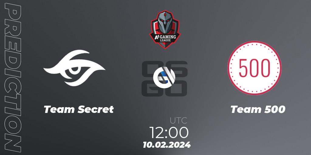 Prognoza Team Secret - Team 500. 10.02.24, CS2 (CS:GO), A1 Gaming League Season 8