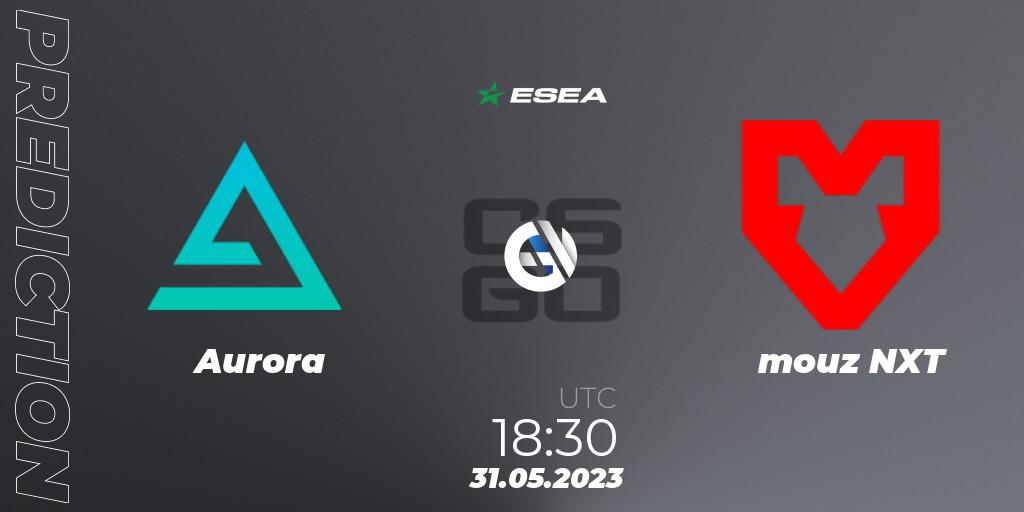 Prognoza Aurora - mouz NXT. 31.05.23, CS2 (CS:GO), ESEA Advanced Season 45 Europe