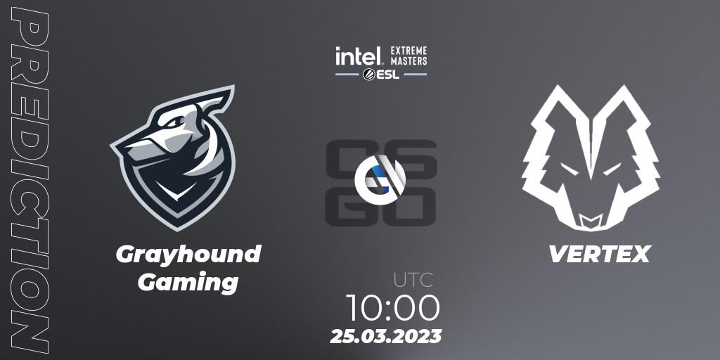 Prognoza Grayhound Gaming - VERTEX. 25.03.23, CS2 (CS:GO), IEM Dallas 2023 Oceania Closed Qualifier