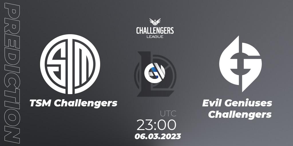 Prognoza TSM Challengers - Evil Geniuses Challengers. 06.03.2023 at 22:55, LoL, NACL 2023 Spring - Group Stage